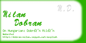 milan dobran business card